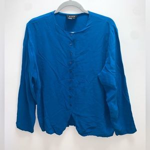 Y.LE.V Vintage 90'S Silk Button Down Blouse Size 14